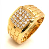 (MIA) Anillo de caballero con diamantes en oro amarillo 18k - DGjoyeros