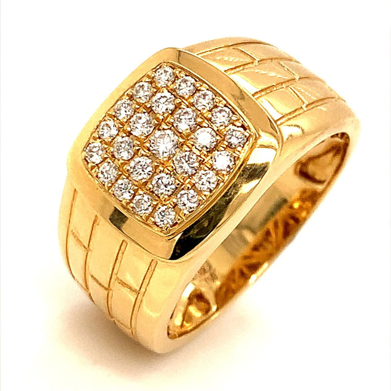 (MIA) Anillo de caballero con diamantes en oro amarillo 18k - DGjoyeros