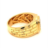 (MIA) Anillo de caballero con diamantes en oro amarillo 18k - DGjoyeros