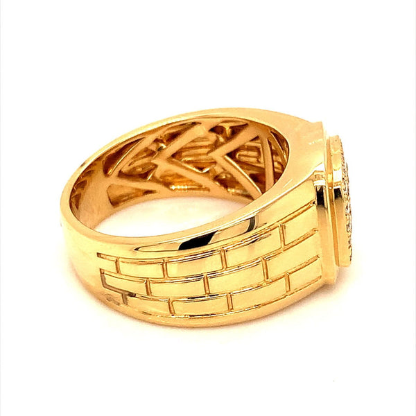 (MIA) Anillo de caballero con diamantes en oro amarillo 18k - DGjoyeros