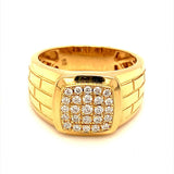 (MIA) Anillo de caballero con diamantes en oro amarillo 18k - DGjoyeros