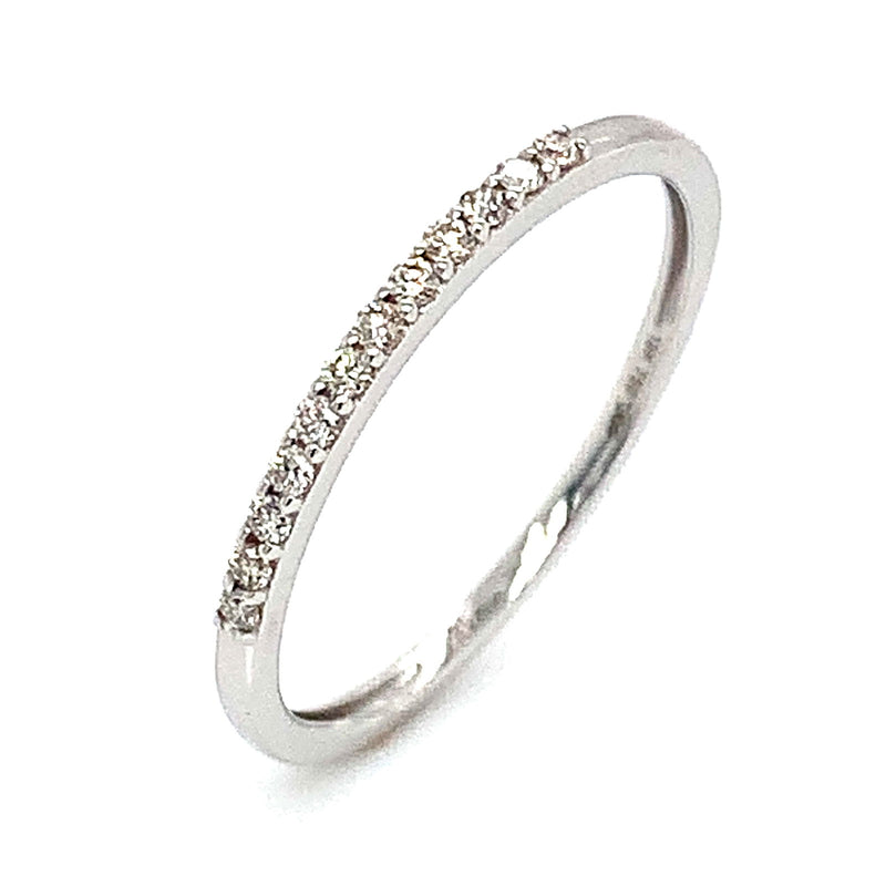 (MIA) Banda con diamante en oro blanco 18kt. - DGjoyeros