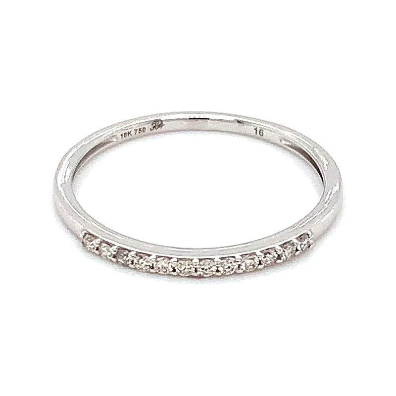 (MIA) Banda con diamante en oro blanco 18kt. - DGjoyeros
