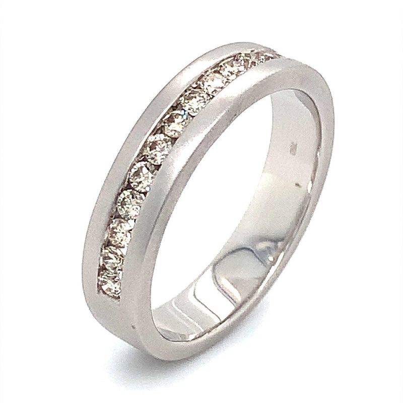 (MIA) Banda de caballero con diamante en oro blanco 18k - DGjoyeros