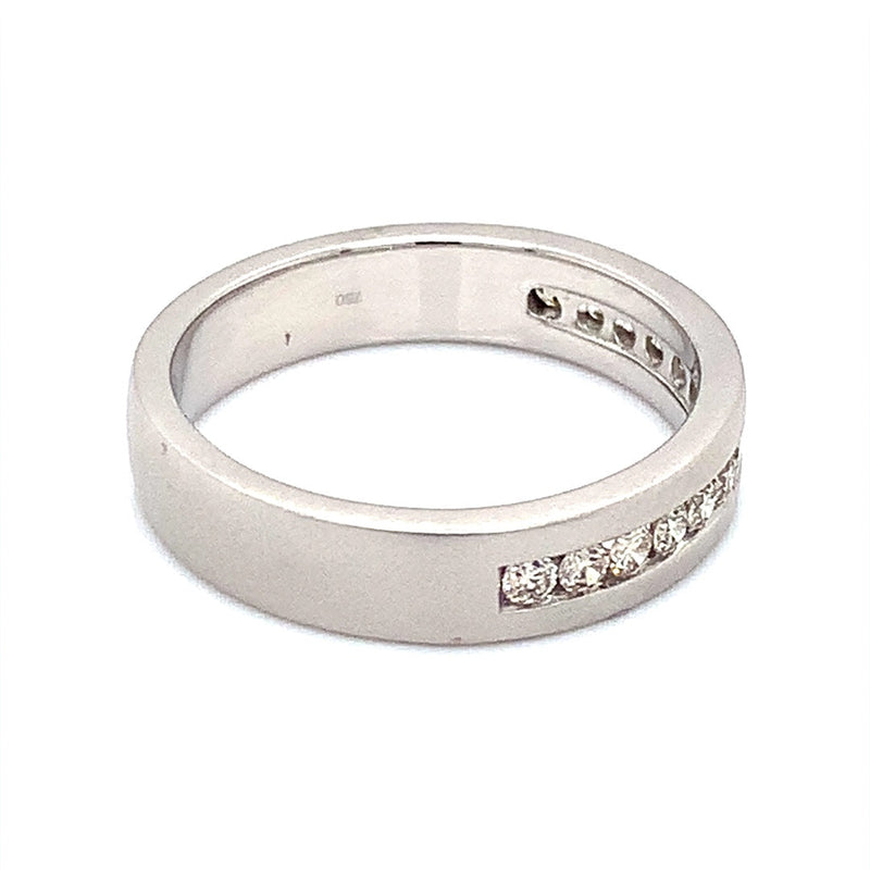 (MIA) Banda de caballero con diamante en oro blanco 18k - DGjoyeros