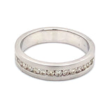 (MIA) Banda de caballero con diamante en oro blanco 18k - DGjoyeros