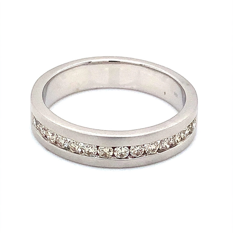 (MIA) Banda de caballero con diamante en oro blanco 18k - DGjoyeros