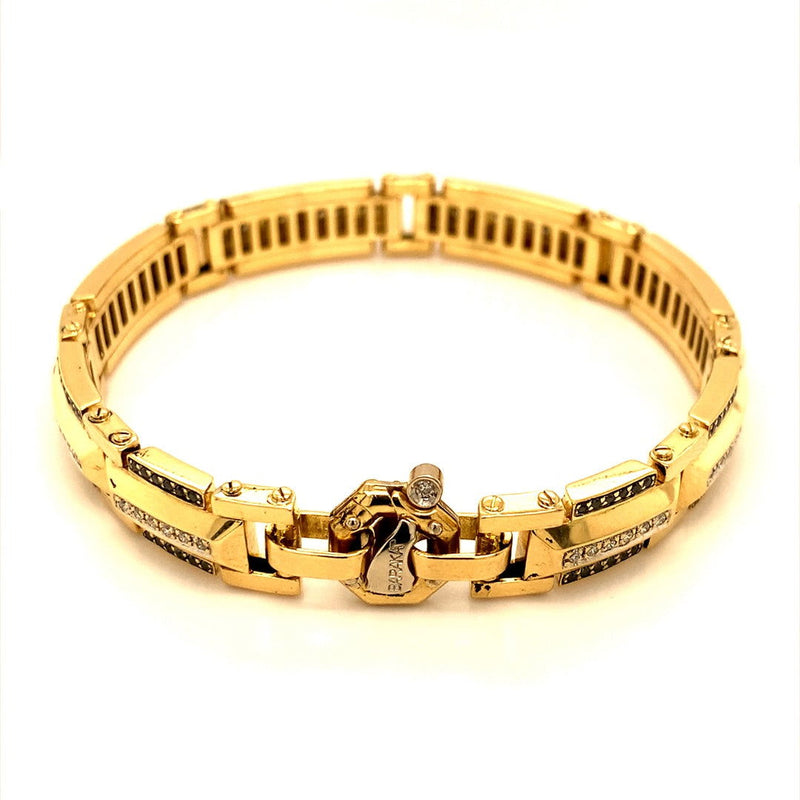 (MIA) Pulsera con diamantes en oro amarillo 18kt. 19.5cm - DGjoyeros