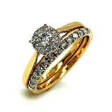 (MIA) Set con diamante en oro amarillo 18kt. - DGjoyeros