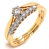(MIA) Set de anillos con diamantes en oro amarillo 18KT D-0.30CT