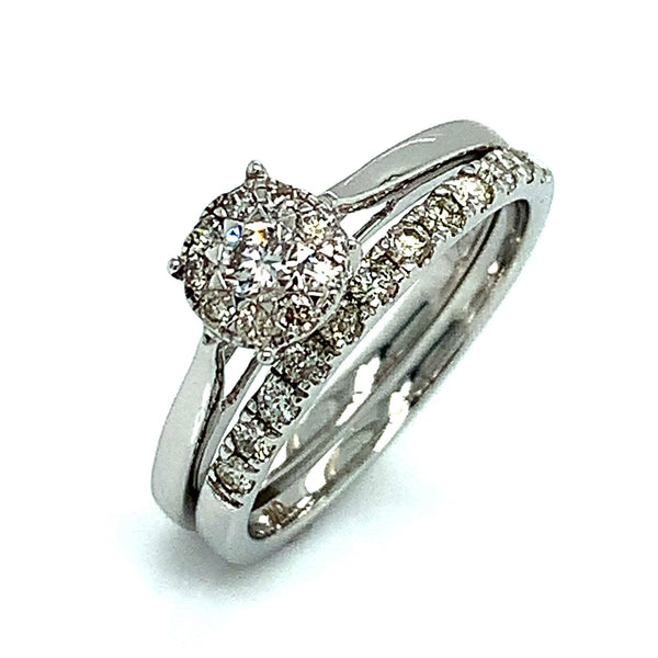 (MIA) Set con diamante en oro blanco 18kt. - DGjoyeros