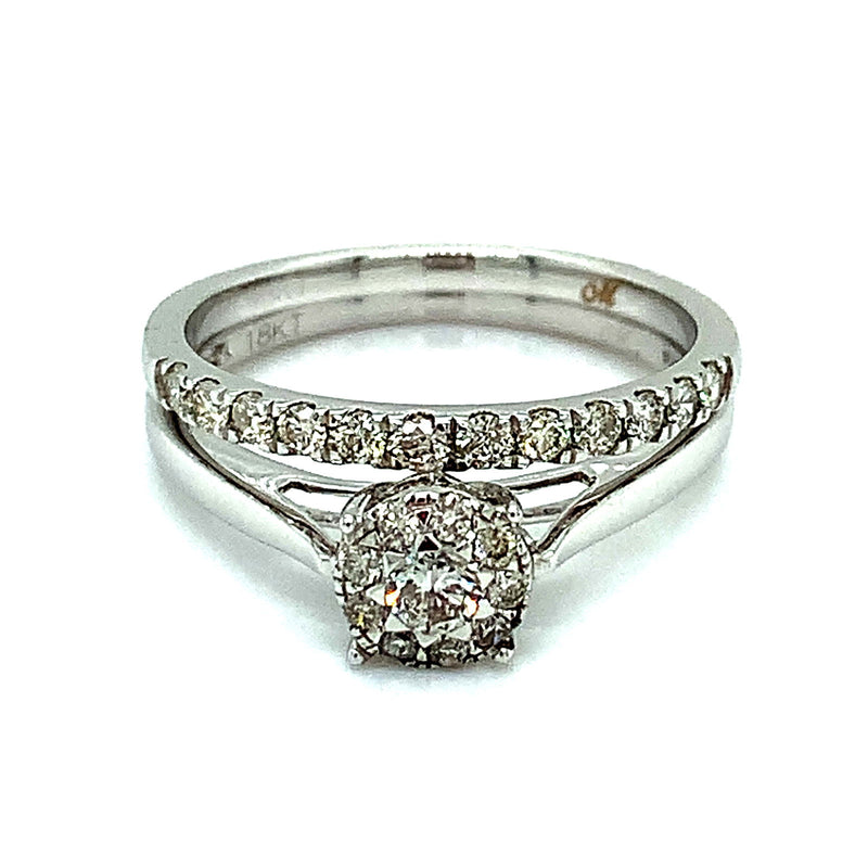 (MIA) Set con diamante en oro blanco 18kt. - DGjoyeros