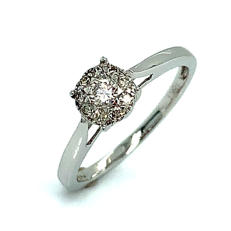(MIA) Set con diamante en oro blanco 18kt. - DGjoyeros