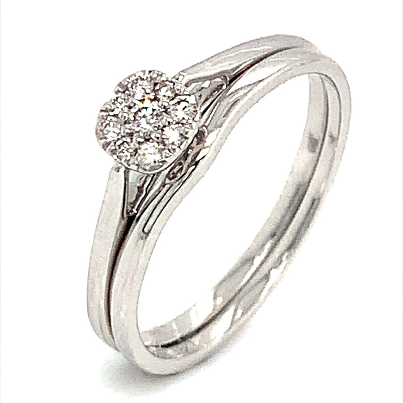 (MIA) Set con diamante en oro blanco 18kt. - DGjoyeros