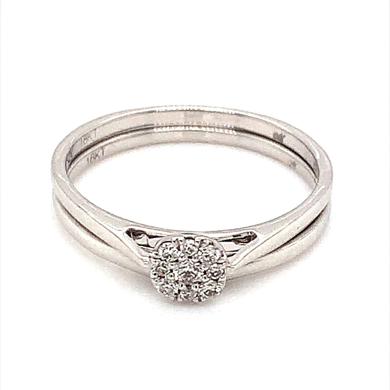 (MIA) Set con diamante en oro blanco 18kt. - DGjoyeros