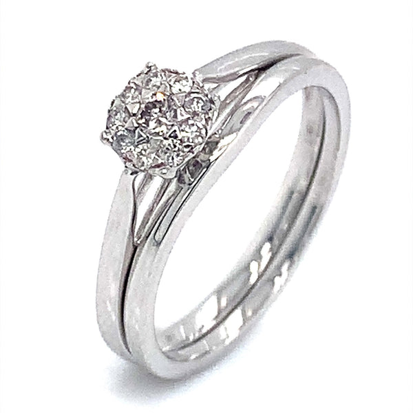 (MIA) Set con diamante en oro blanco 18kt. - DGjoyeros