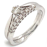 (MIA) Set de anillos con diamantes en oro blanco 18KT D-0.30CT