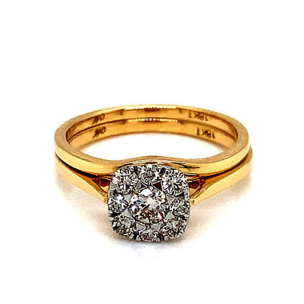 (MIA) Set de anillos con diamantes 18kt. - DGjoyeros
