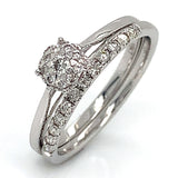 (MIA) Set de anillos con diamantes en oro blanco 18KT D-0.28CT