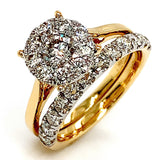 (MIA) Set de anillos con diamantes en oro amarillo 18KT D-1.50CT