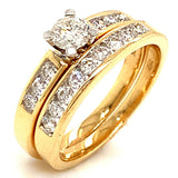 (MIA) Set de anillos con diamantes en oro amarillo 18KT D-0.65CT