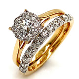 (MIA) Set de anillos con diamantes en oro amarillo 18KT D-0.66CT