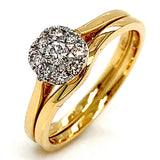 (MIA) Set de anillos con diamantes en oro amarillo 18KT D-0.26CT
