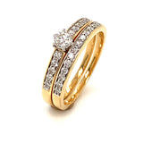 (MIA) Set de anillos con diamantes en oro amarillo 18kt. - DGjoyeros