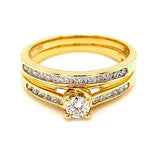 (MIA) Set de anillos con diamantes en oro amarillo 18kt. - DGjoyeros