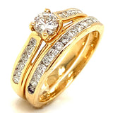 (MIA) Set de anillos con diamantes en oro amarillo 18KT D-0.85CT