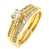 (MIA) Set de anillos con diamantes en oro amarillo 18KT D-0.50CT