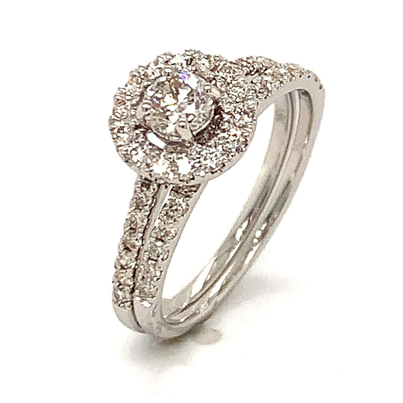 (MIA) Set de anillos con diamantes en oro blanco 18k - DGjoyeros