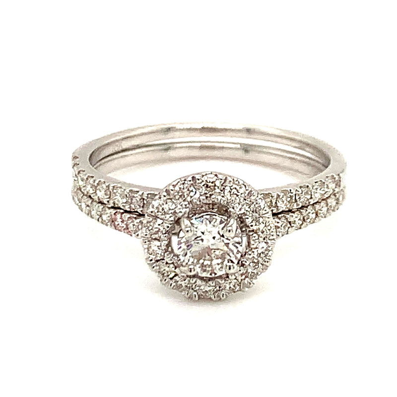 (MIA) Set de anillos con diamantes en oro blanco 18k - DGjoyeros