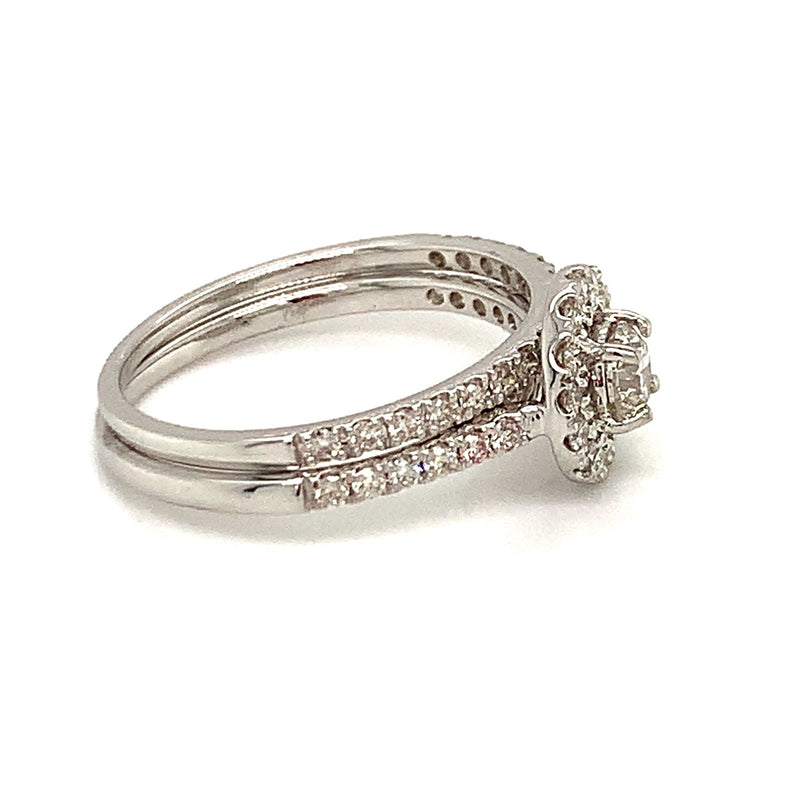 (MIA) Set de anillos con diamantes en oro blanco 18k - DGjoyeros