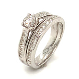 (MIA) Set de anillos con diamantes en oro blanco 18k - DGjoyeros