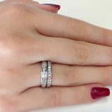(MIA) Set de anillos con diamantes en oro blanco 18k - DGjoyeros