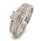 (MIA) Set de anillos con diamantes en oro blanco 18k - DGjoyeros