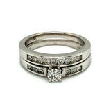 (MIA) Set de anillos con diamantes en oro blanco 18k - DGjoyeros