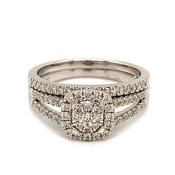 (MIA) Set de anillos con diamantes en oro blanco 18k - DGjoyeros