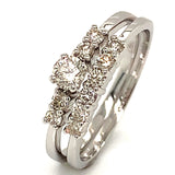 (MIA) Set de anillos con diamantes en oro blanco 18k - DGjoyeros