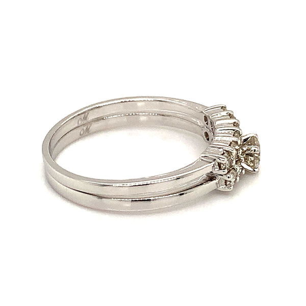 (MIA) Set de anillos con diamantes en oro blanco 18k - DGjoyeros