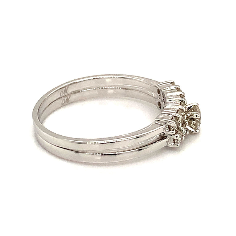 (MIA) Set de anillos con diamantes en oro blanco 18k - DGjoyeros