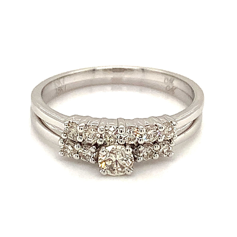 (MIA) Set de anillos con diamantes en oro blanco 18k - DGjoyeros