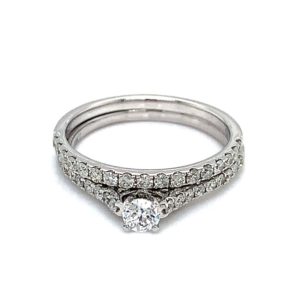 (MIA) Set de anillos con diamantes en oro blanco 18k - DGjoyeros