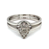 (MIA) Set de anillos con diamantes en oro blanco 18k - DGjoyeros