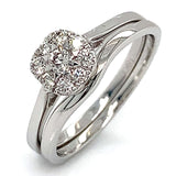 (MIA) Set de anillos con diamantes en oro blanco 18KT D-0.26CT