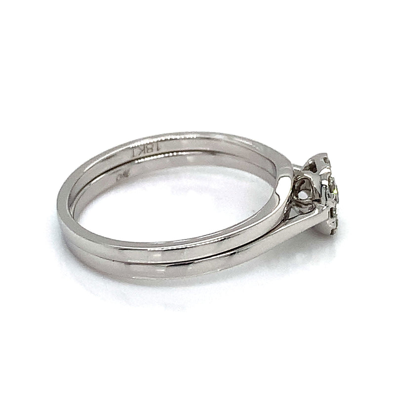 (MIA) Set de anillos con diamantes en oro blanco 18k - DGjoyeros