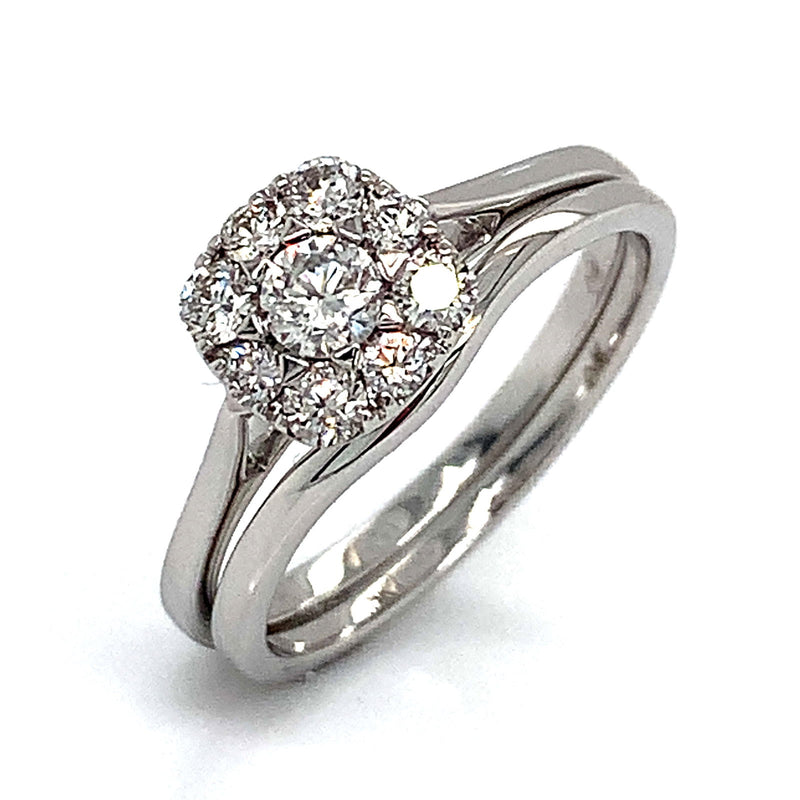 (MIA) Set de anillos con diamantes en oro blanco 18k - DGjoyeros