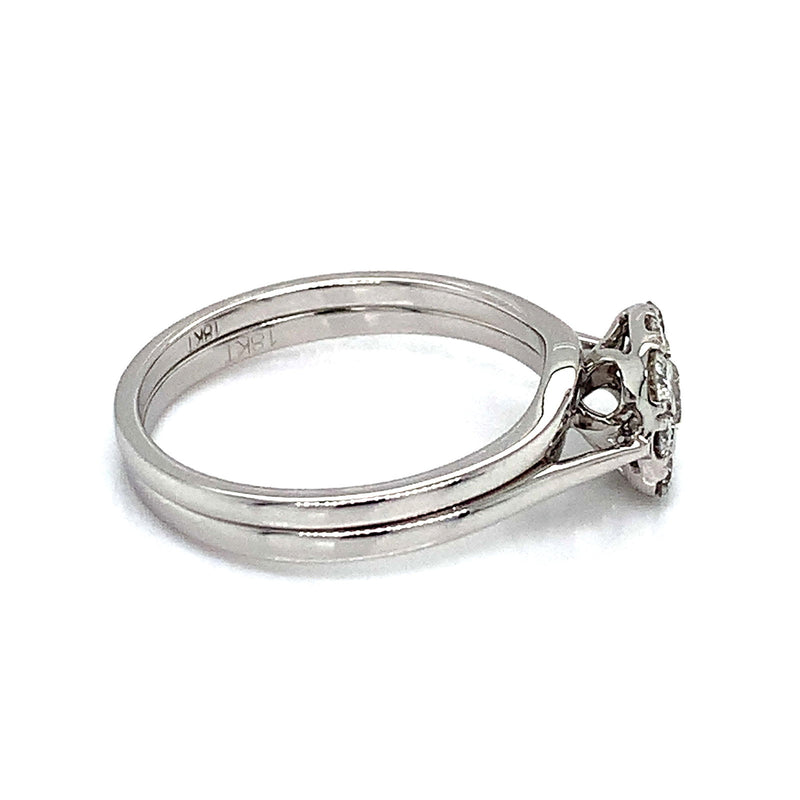 (MIA) Set de anillos con diamantes en oro blanco 18k - DGjoyeros