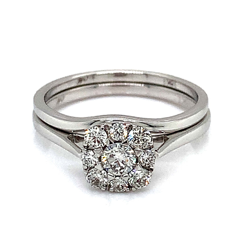 (MIA) Set de anillos con diamantes en oro blanco 18k - DGjoyeros